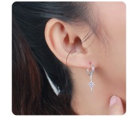 Sparkly with CZ Silver Huggies Earring HO-1636